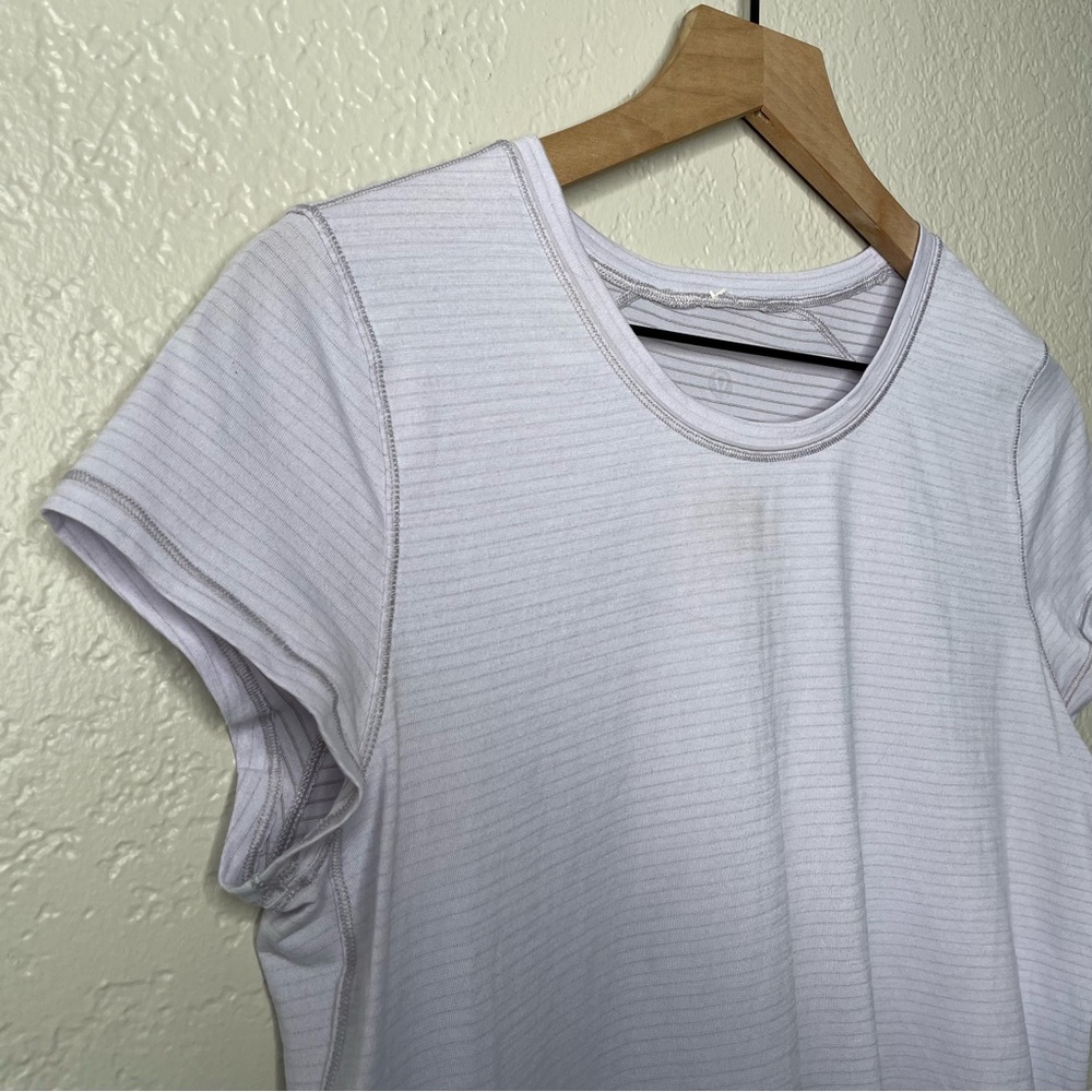 Lululemon Another Mile Short Sleeve Heathered Sheer Lilac Workout Top - Picture 8 of 12